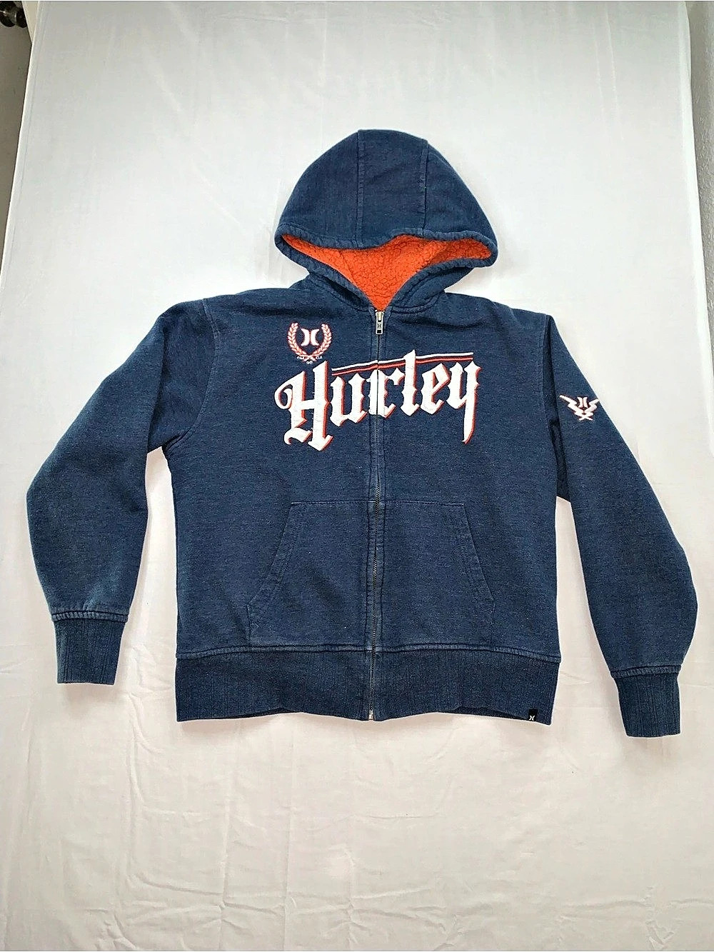 Hurley Boys Blue & Orange Hoodie Size Small 7/8